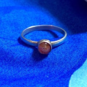 Natural sunstone 925 silver ring size 7.5